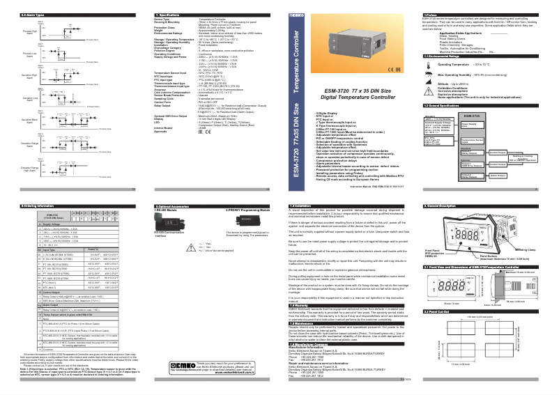 Página 1 del manual Manual de usuario Emko ESM-3720