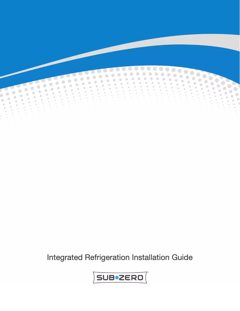 Page n°1 - Guide d'installation Sub-Zero IC-18FI-LH