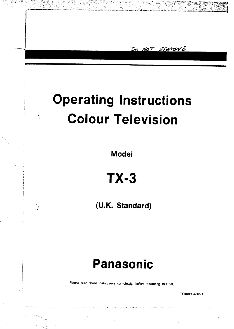 Página 1 del manual Manual de usuario Panasonic TX-3