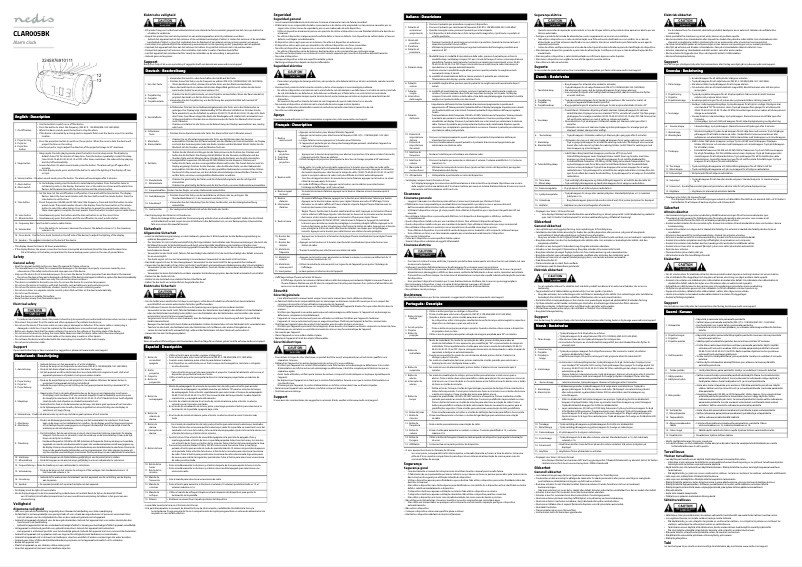 Page 1 de la notice Manuel utilisateur Nedis CLAR005BK