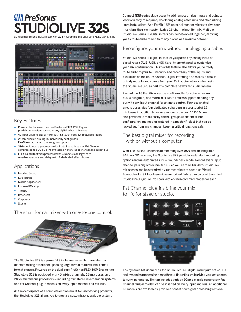 Image de la première page du manuel de l'appareil StudioLive 32S