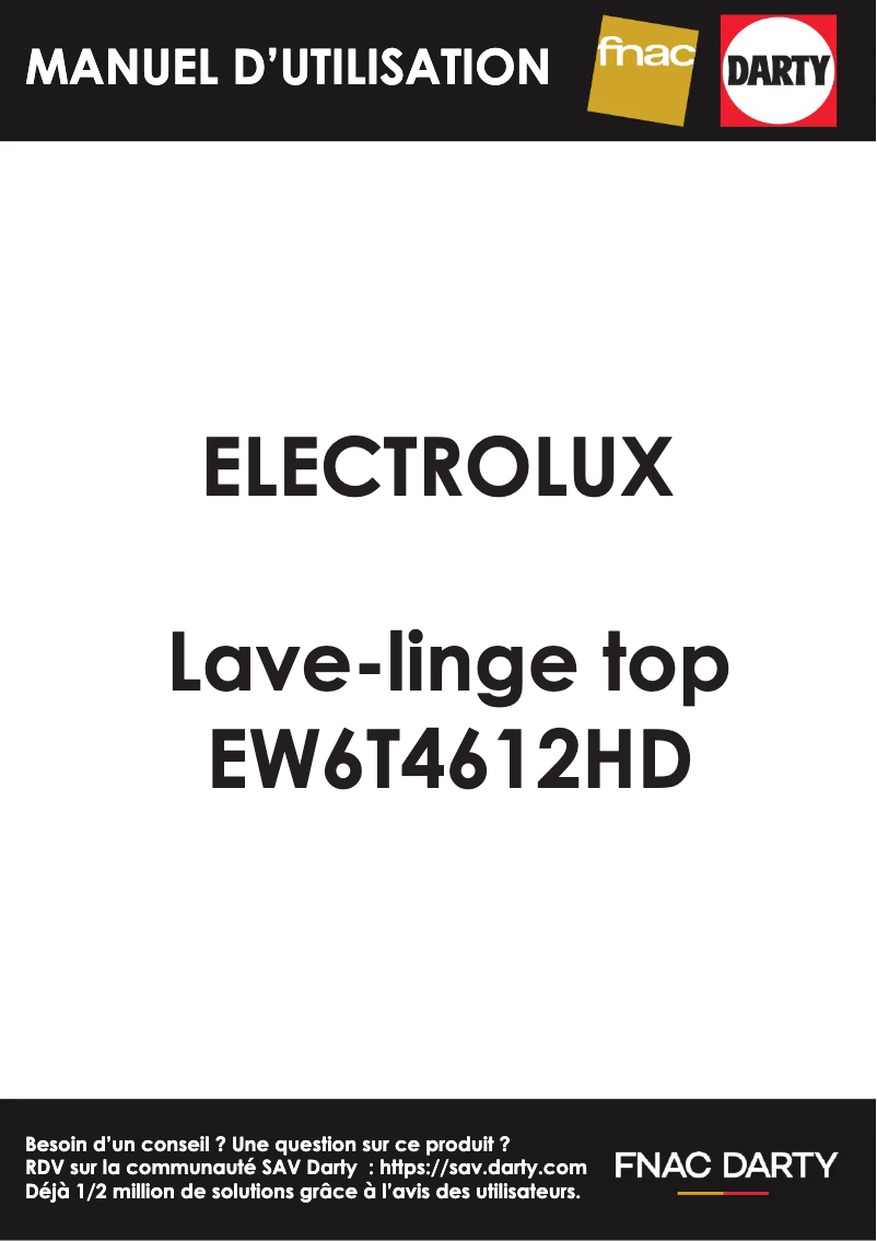 Page n°1 - Manuel utilisateur Electrolux EW6T4612HD