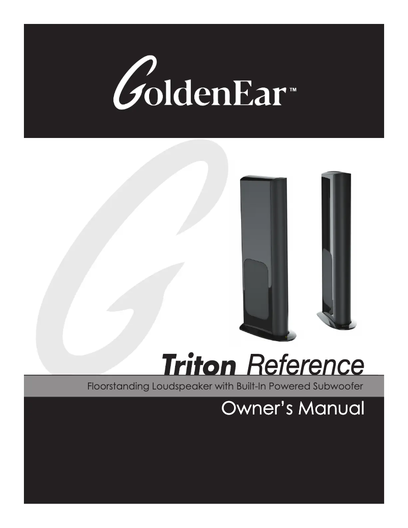 Page 1 de la notice Manuel utilisateur GoldenEar Triton