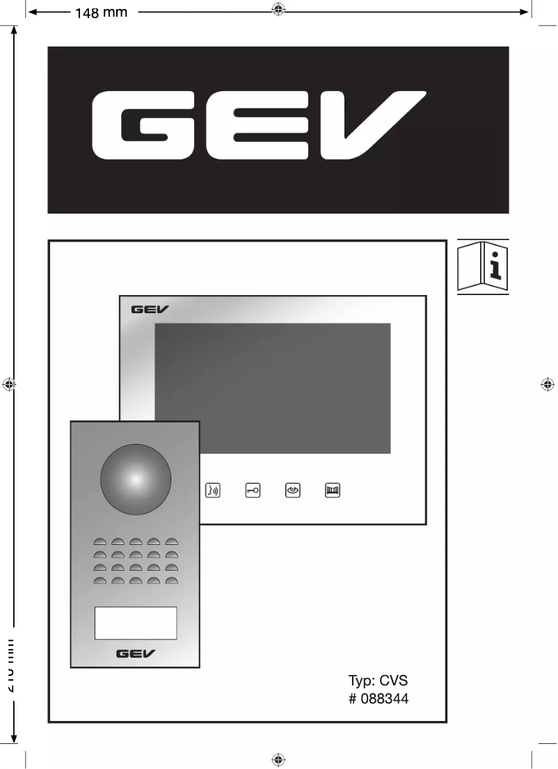 Page n°1 - Manuel utilisateur GEV CVS 88344