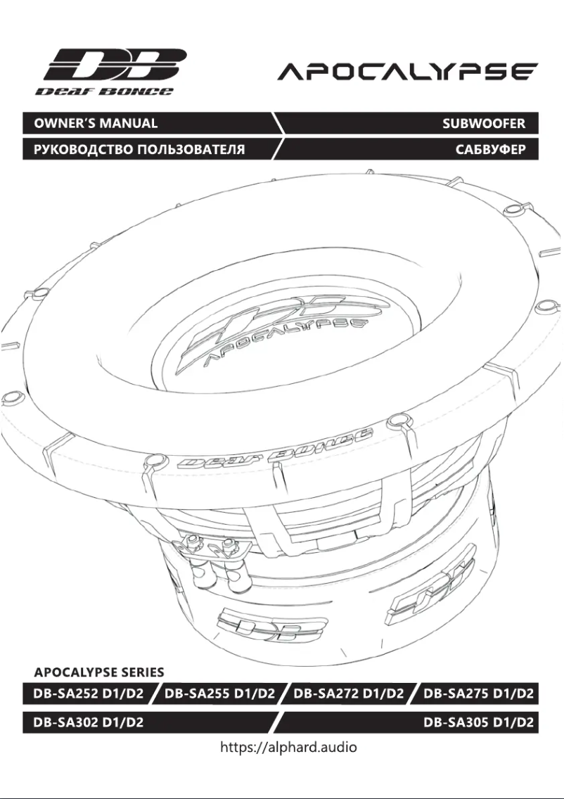 Página 1 del manual Manual de usuario Deaf Bonce Apocalypse DB-SA252 D1/D2