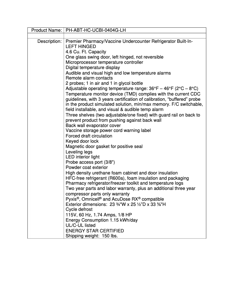 Page n°1 - Manuel utilisateur American BioTech Supply ABT-HC-UCBI-0404G-LH
