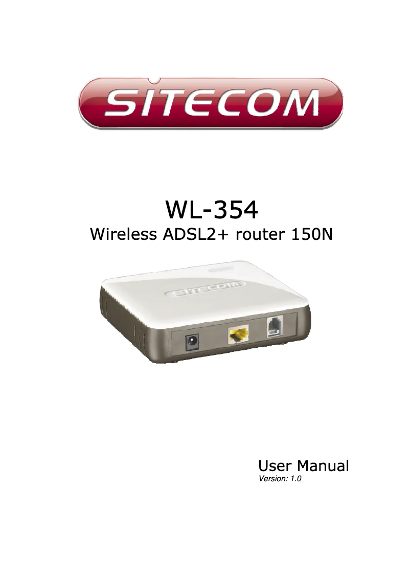 Page n°1 - Manuel utilisateur Sitecom WL-354