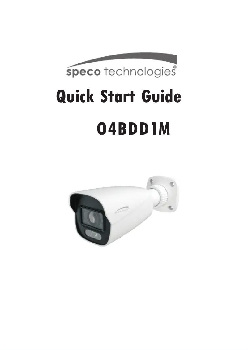 Page 1 de la notice Guide de démarrage rapide Speco Technologies O4BDD1M