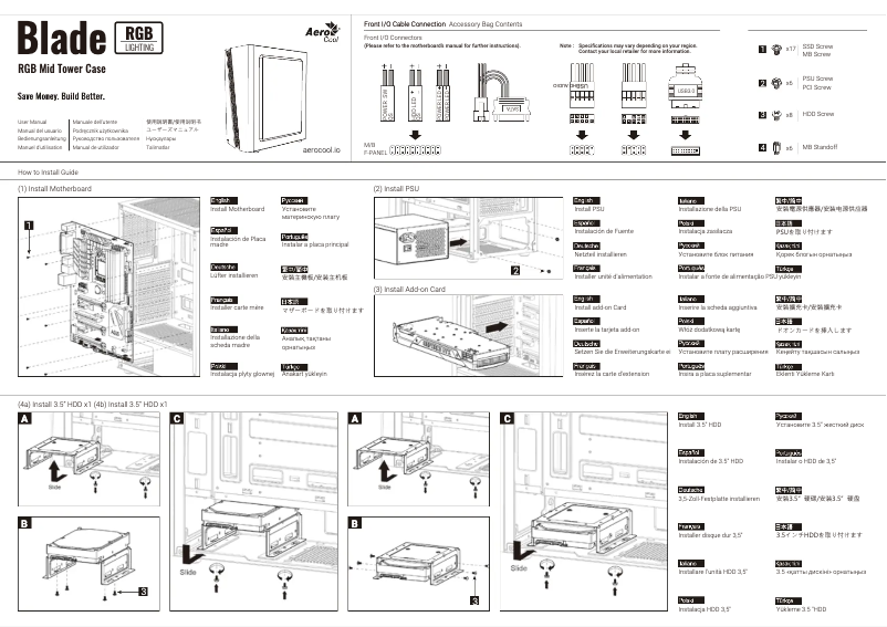 Page n°1 - Manuel utilisateur AeroCool Blade