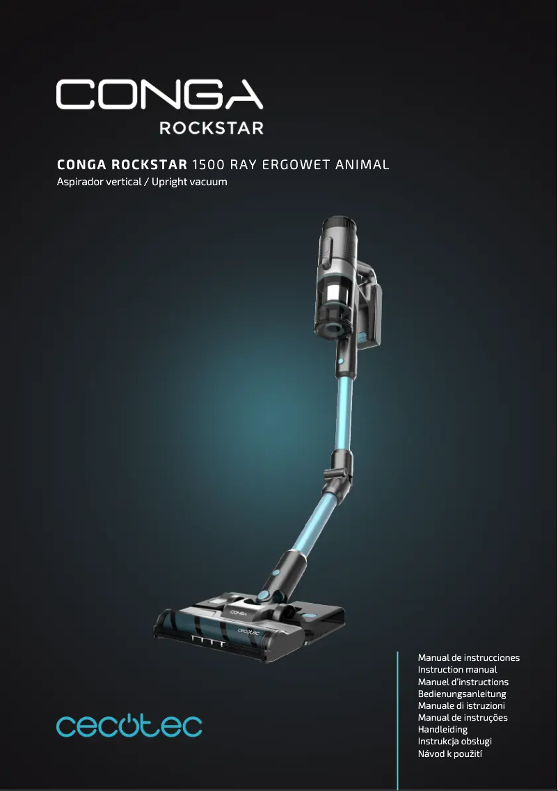 Image de la première page du manuel de l'appareil Conga Rockstar 1500 Ray Ergowet Animal