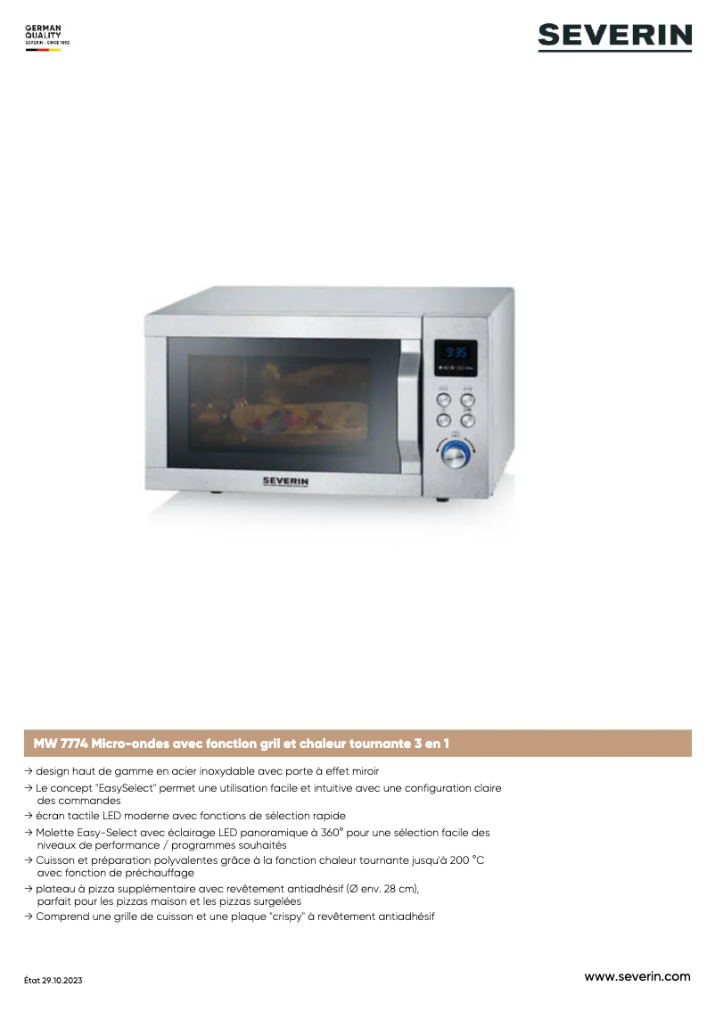 Image de la première page du manuel de l'appareil MW 7774