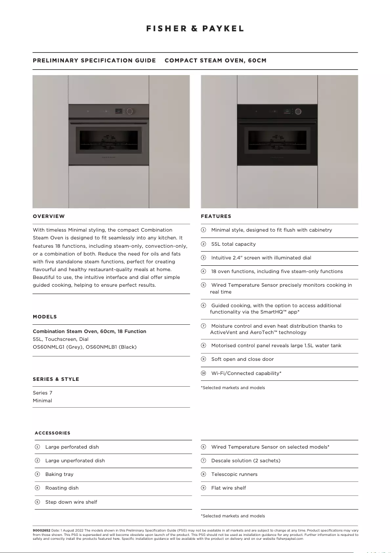 Image de la première page du manuel de l'appareil OS60NMLG1