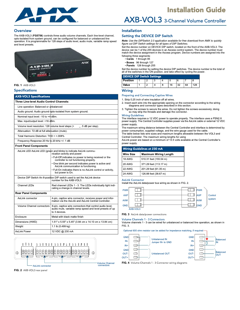 Page n°1 - Manuel utilisateur AMX AXB-VOL3
