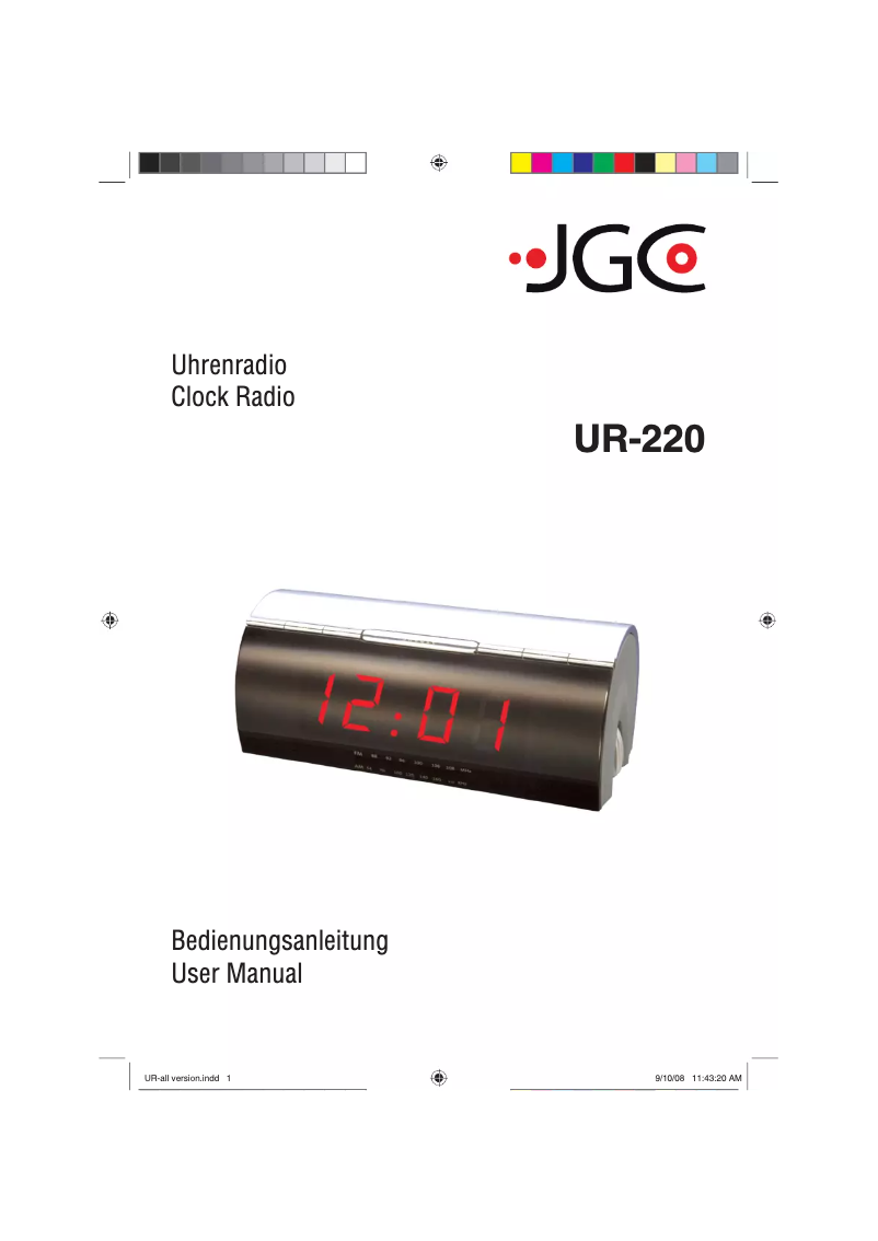 Page 1 de la notice Manuel utilisateur JGC UR-220