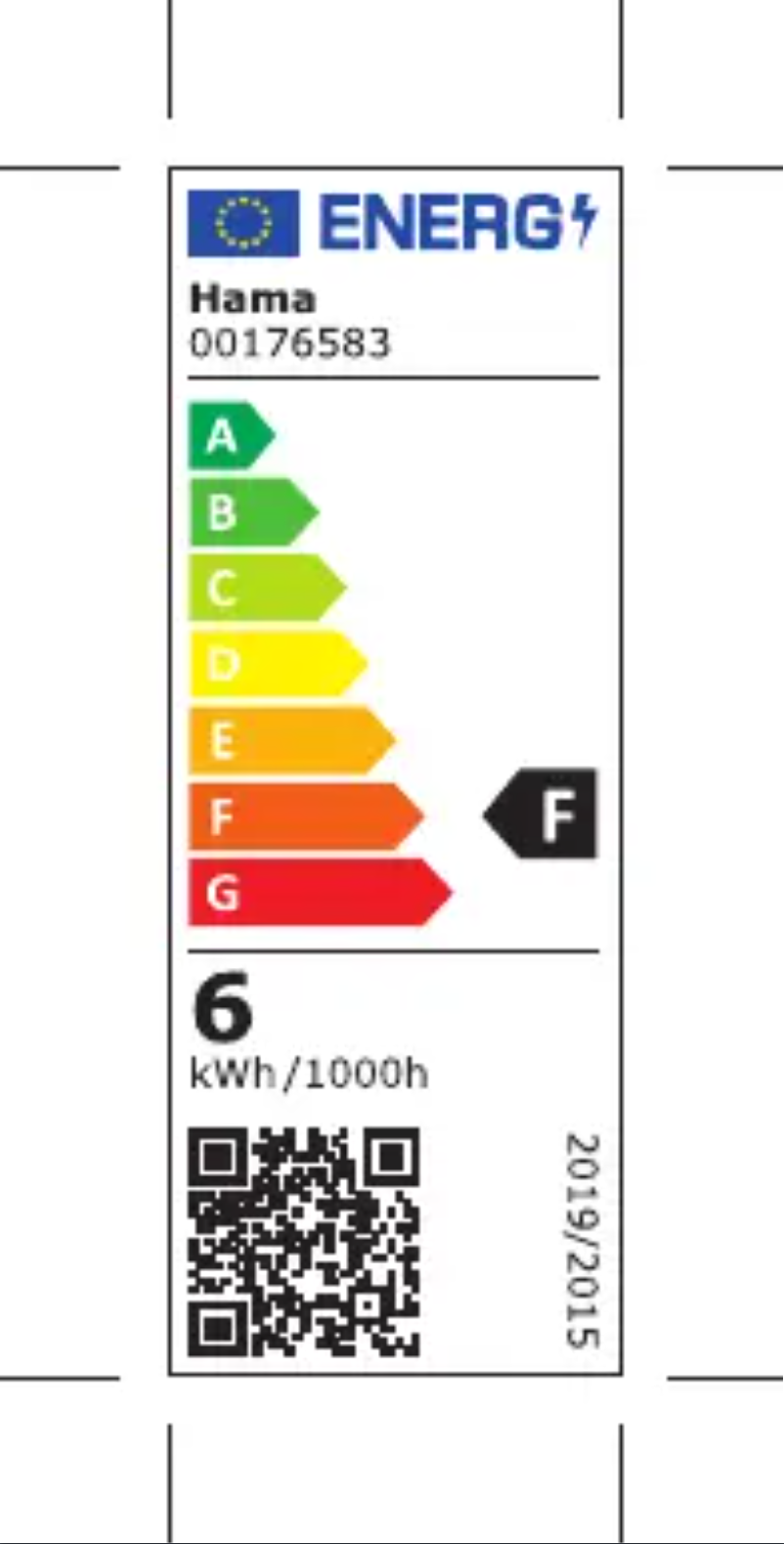 Page 1 de la notice Label énergétique Hama 00176583