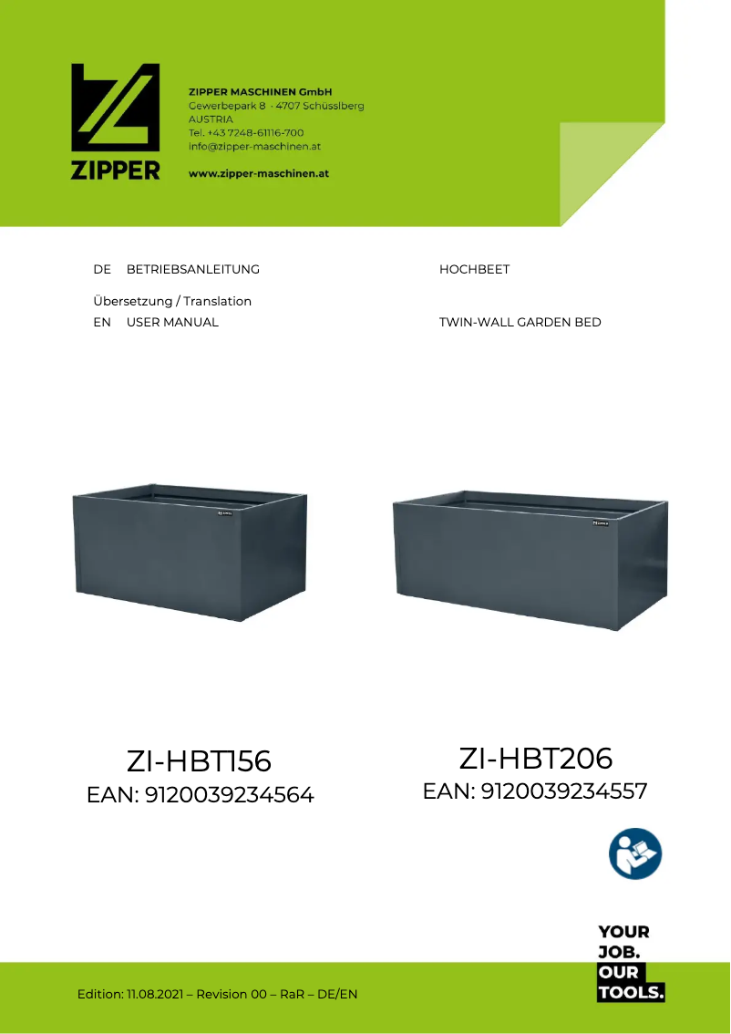 Page 1 de la notice Manuel utilisateur Zipper ZI-HBT206
