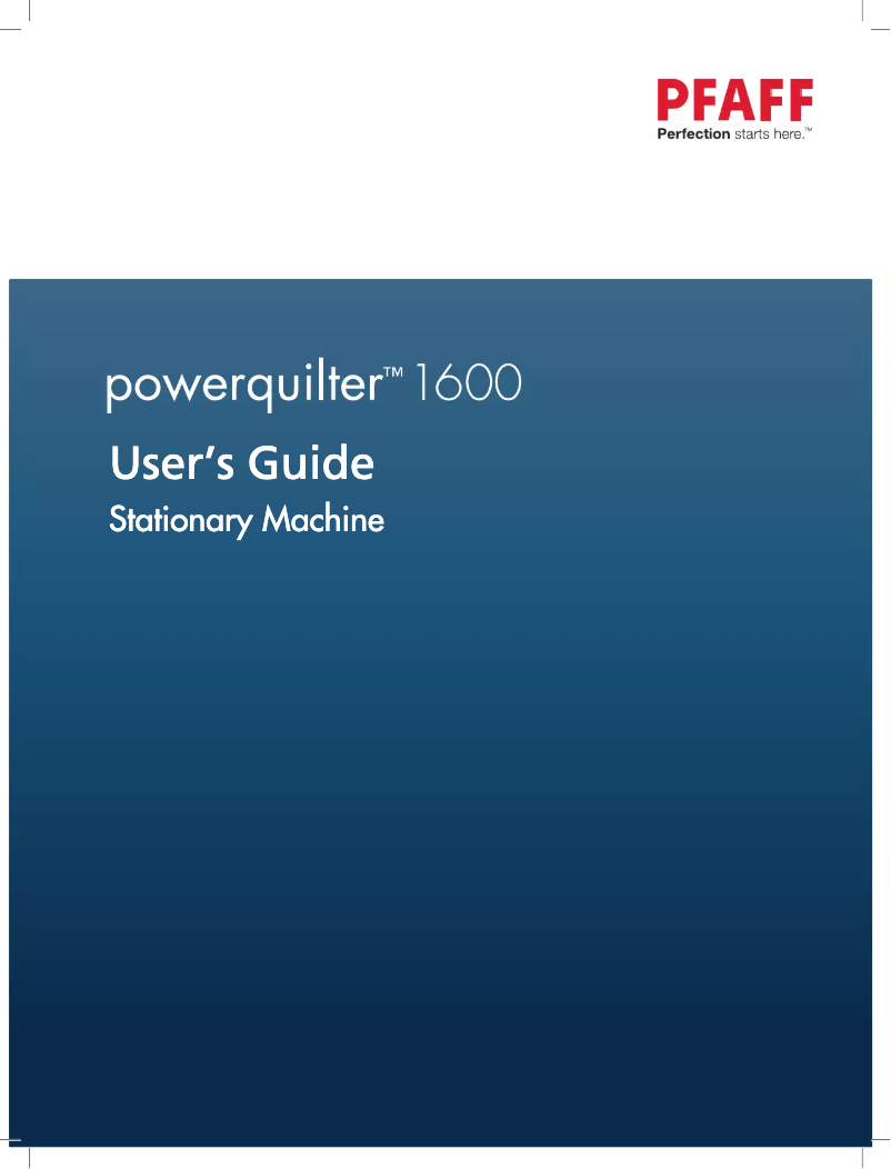 Image de la première page du manuel de l'appareil Powerquilter 1600