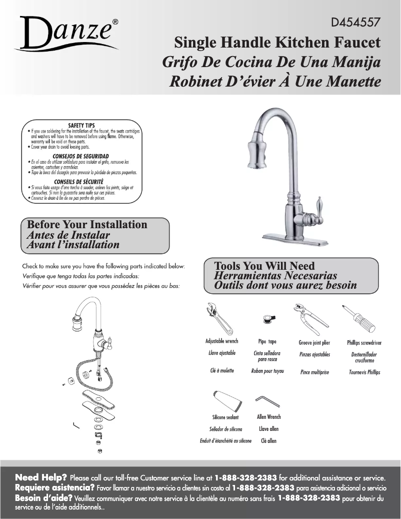 Page n°1 - Manuel utilisateur Danze D454557