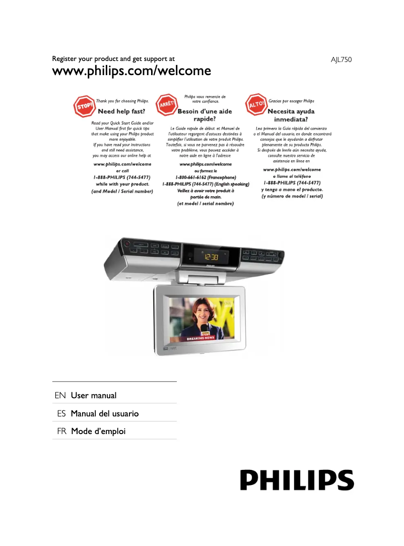 Page n°1 - Manuel utilisateur Philips AJL750