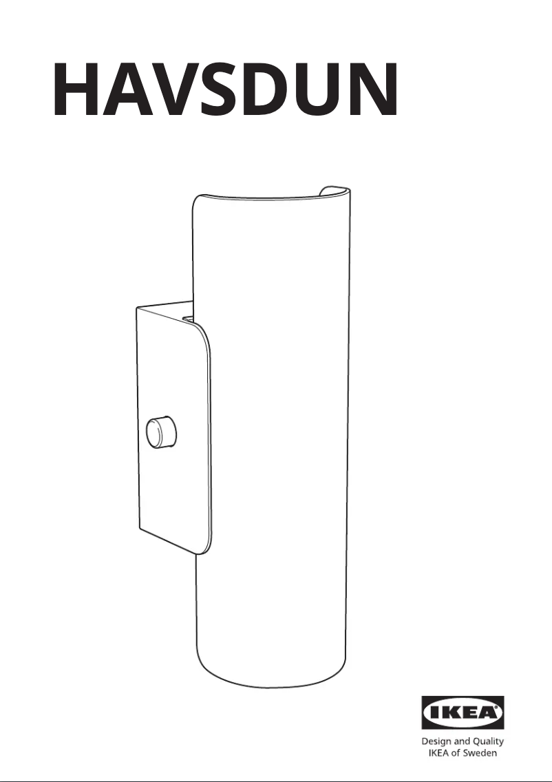 Page 1 de la notice Manuel utilisateur Ikea HAVSDUN 805.204.31