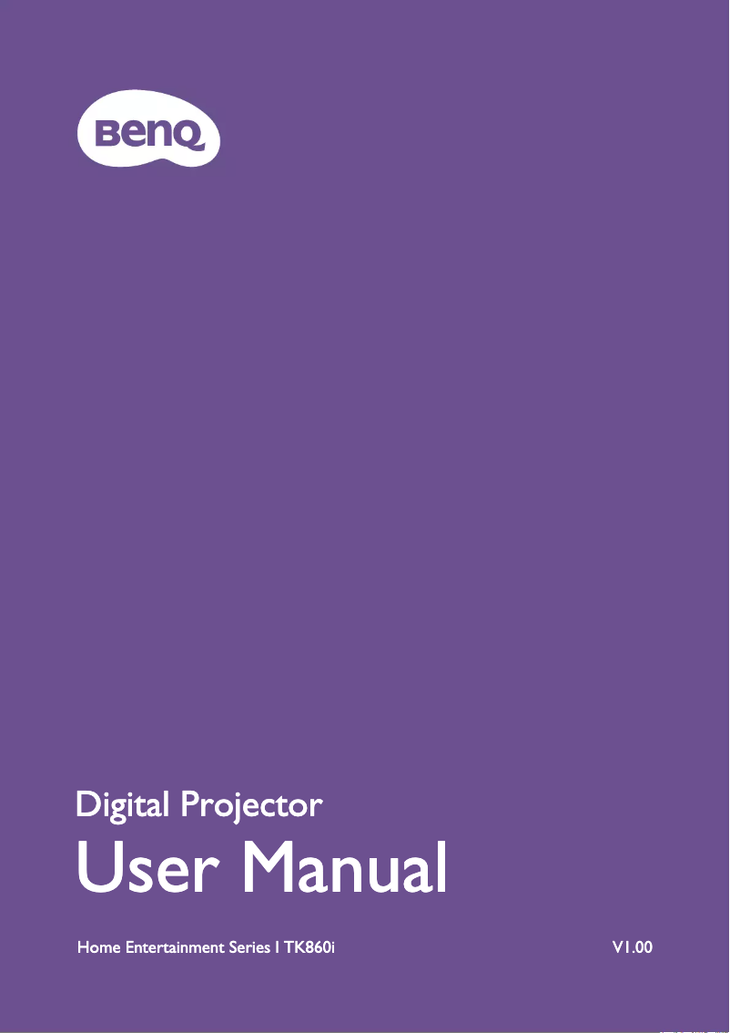 Page n°1 - Manuel utilisateur BenQ TK860i