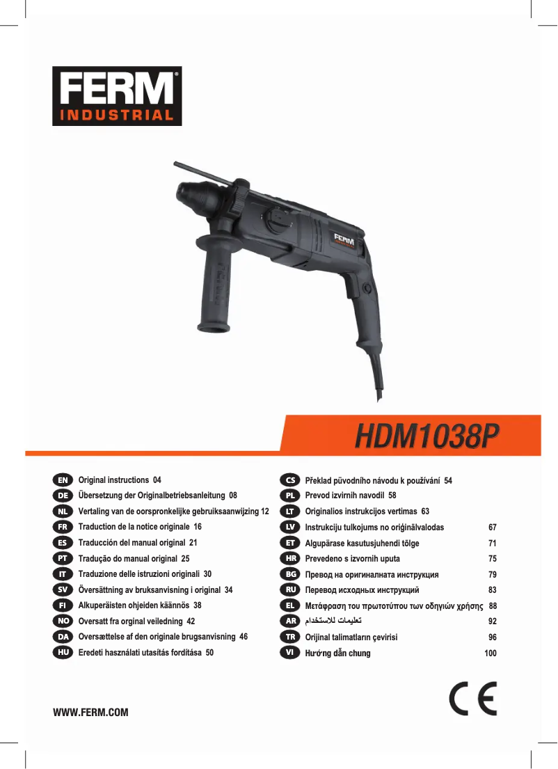 Página 1 del manual Manual de usuario Ferm HDM1038P