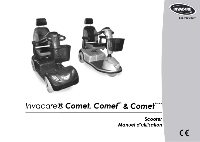 Page n°1 - Manuel utilisateur Invacare Comet HD
