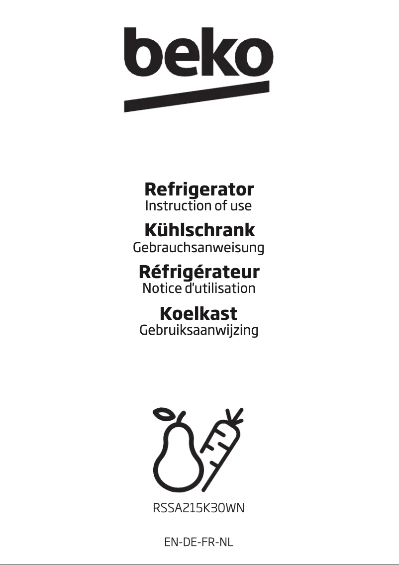Image de la première page du manuel de l'appareil RSSA215K30WN