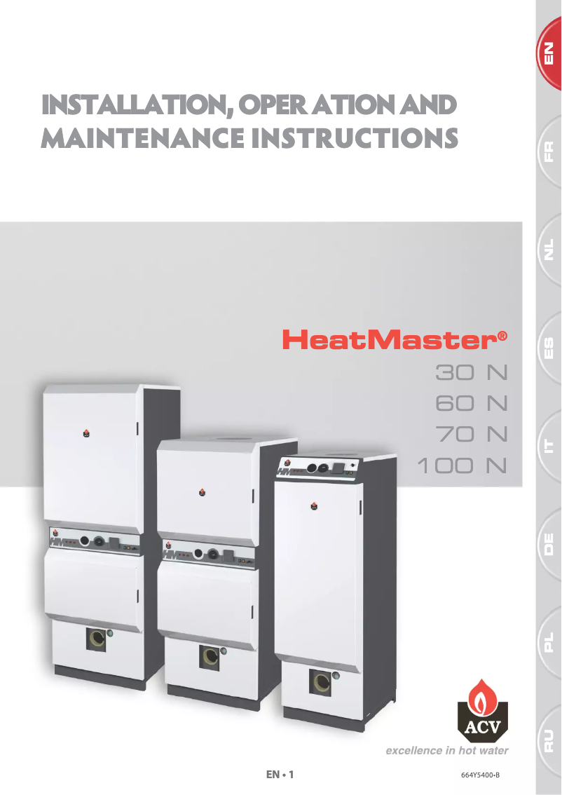 Page n°1 - Manuel utilisateur ACV HeatMaster 60 N