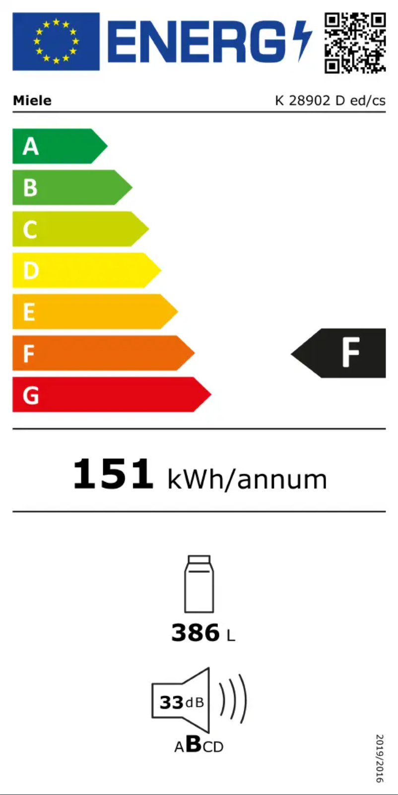 Page 1 de la notice Manuel utilisateur Miele K 28902 D ed/cs