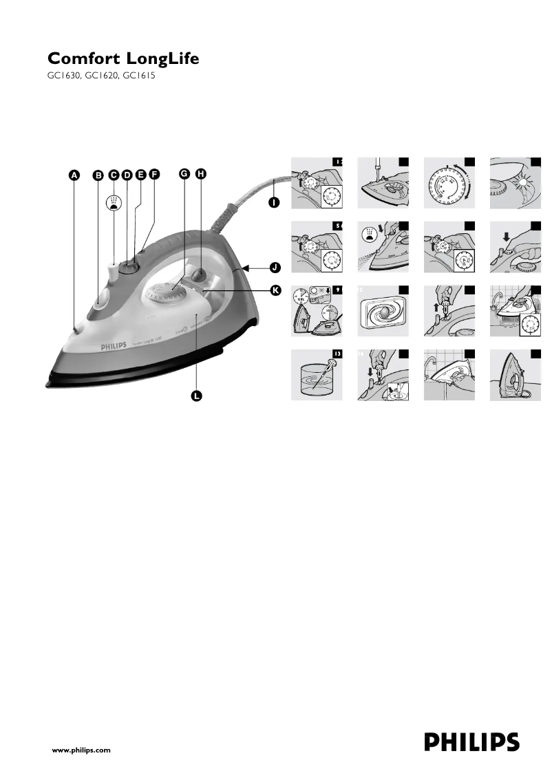 Page 1 de la notice Manuel utilisateur Philips Comfort LongLife GC1620