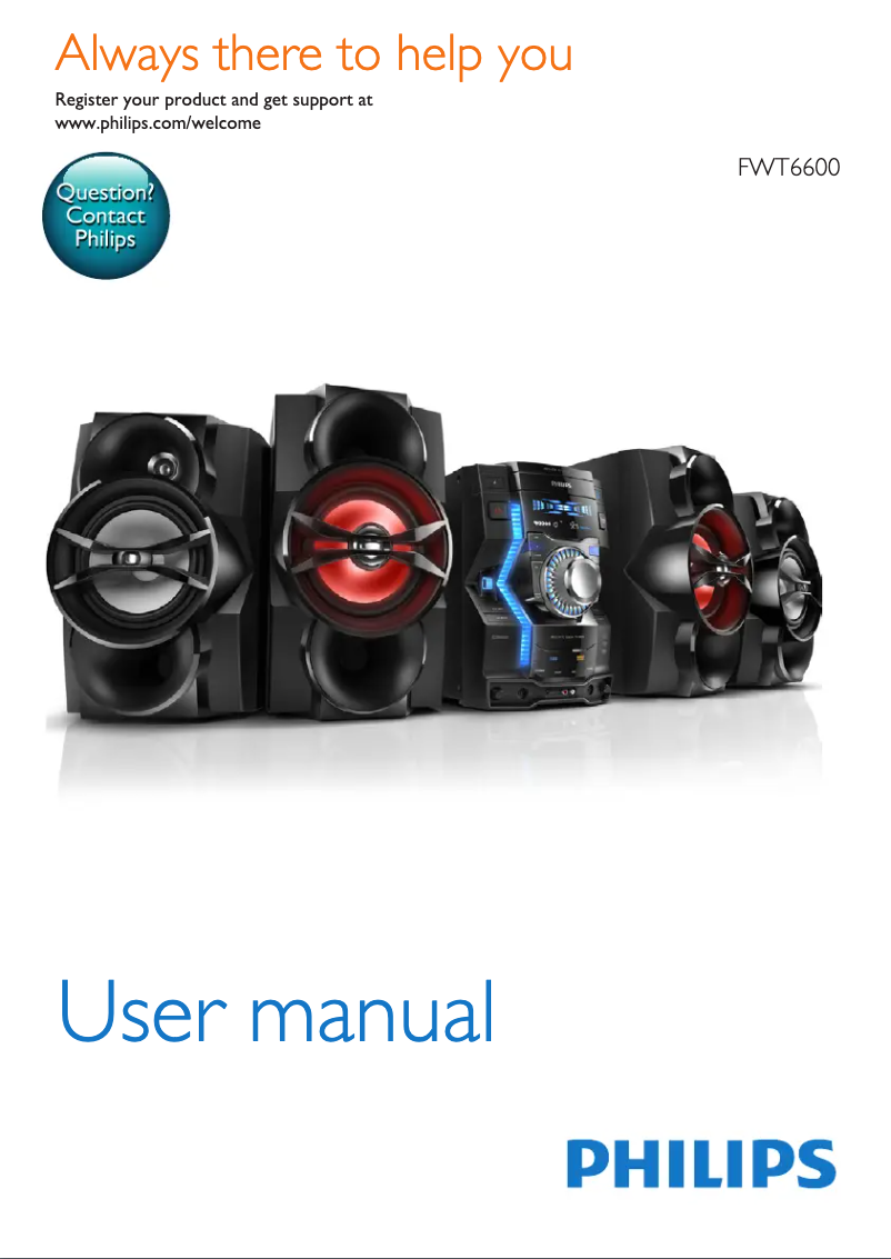 Page n°1 - Manuel utilisateur Philips FWT6600X
