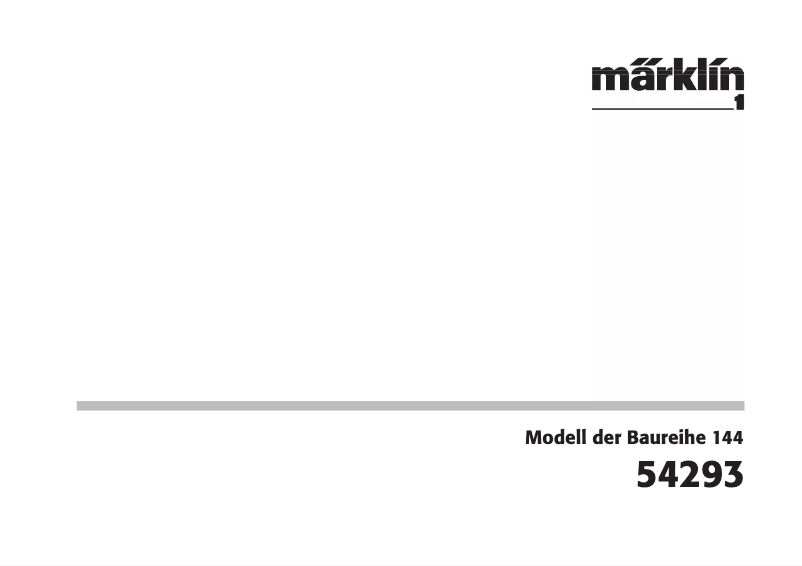 First page image of the manual for 54293 BR E 44 DRG Electric
