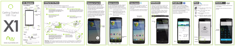 Page 1 de la notice Guide de démarrage rapide NUU Mobile X1