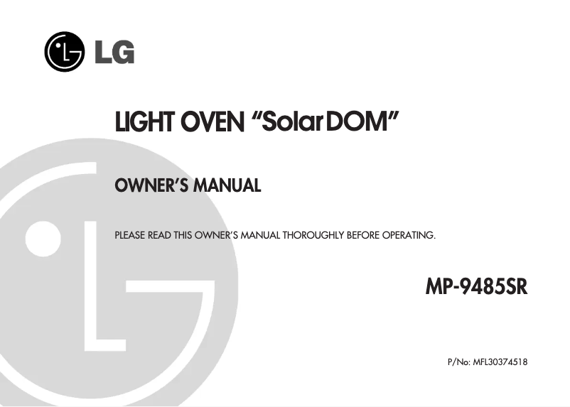 Page 1 de la notice Manuel utilisateur LG MP9485SR