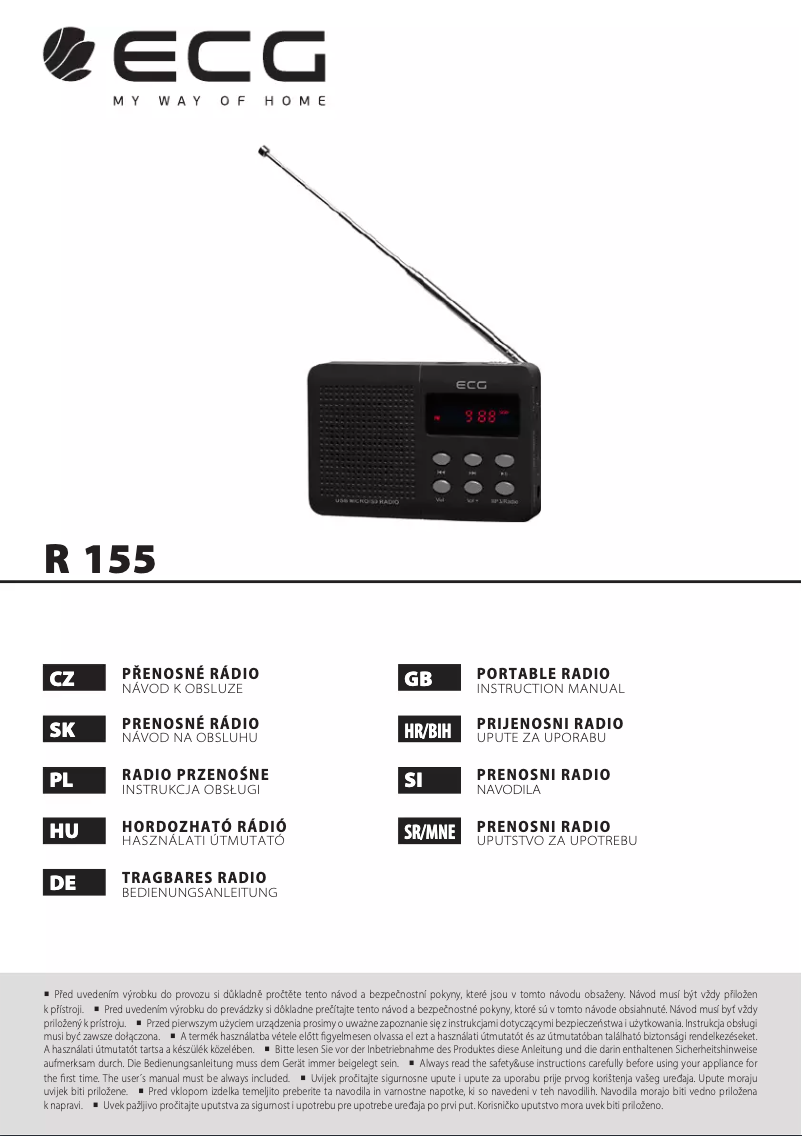 Page n°1 - Manuel utilisateur ECG R 155 U