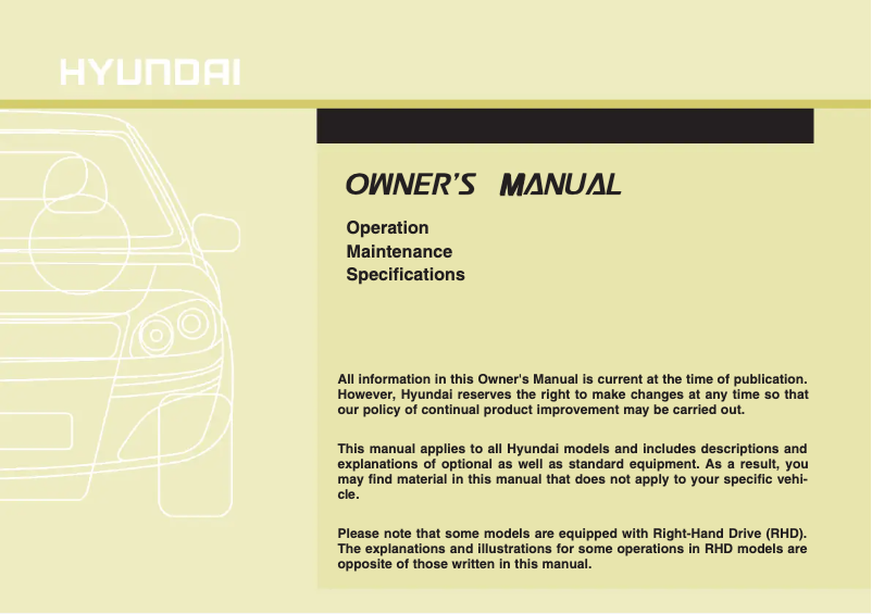 Página 1 del manual Manual de usuario Hyundai Veloster (2011)