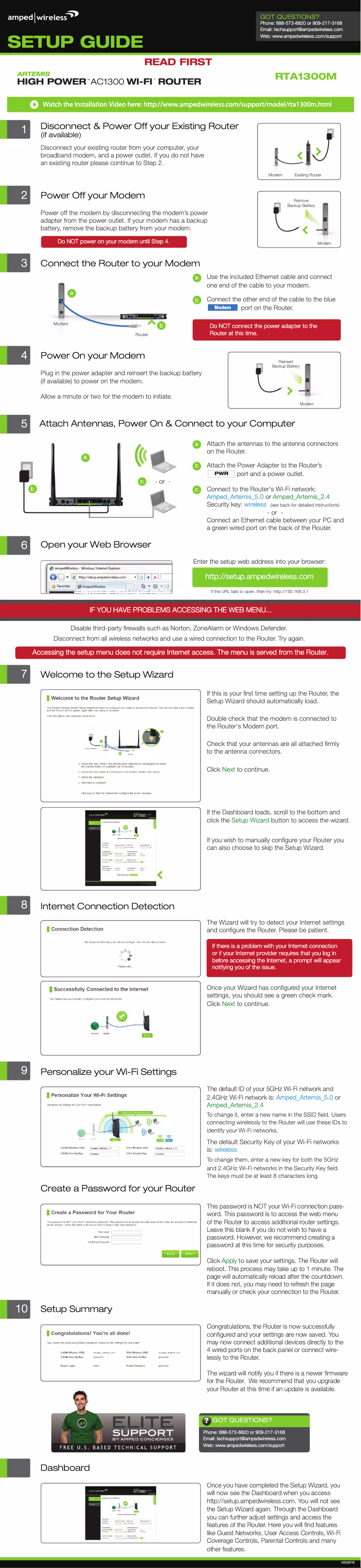 Page 1 de la notice Manuel utilisateur Amped Wireless Artemis RTA1300M