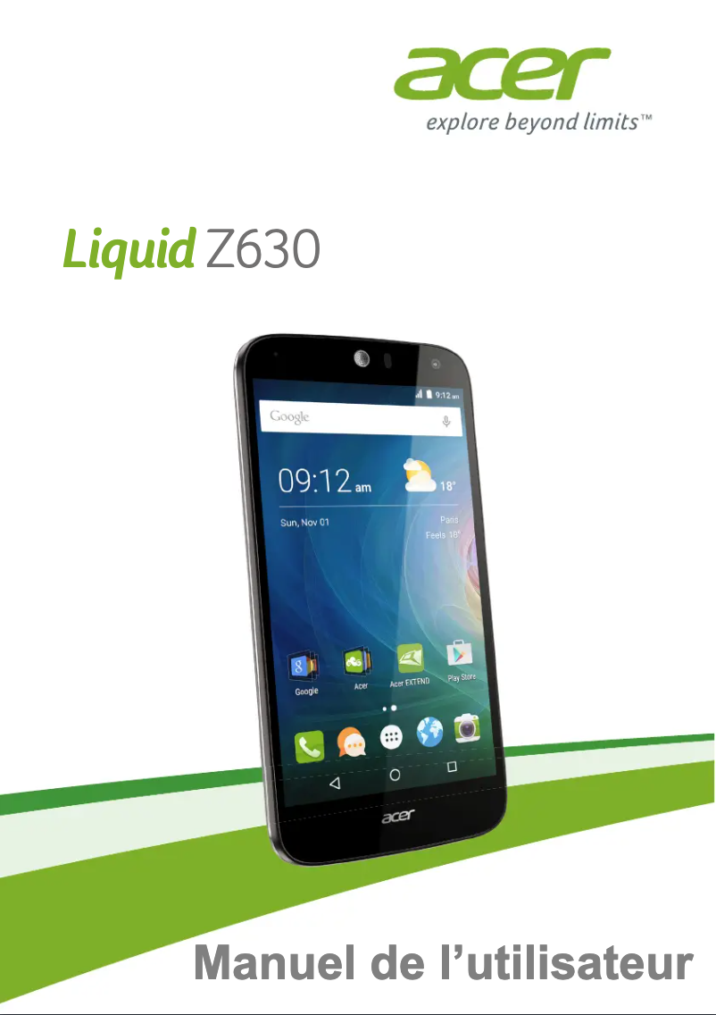 Image de la première page du manuel de l'appareil Liquid Z630