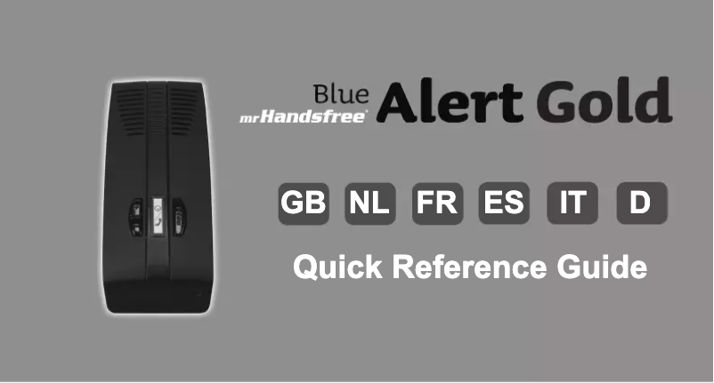 Page n°1 - Manuel utilisateur Mr. Handsfree Blue Alert Gold