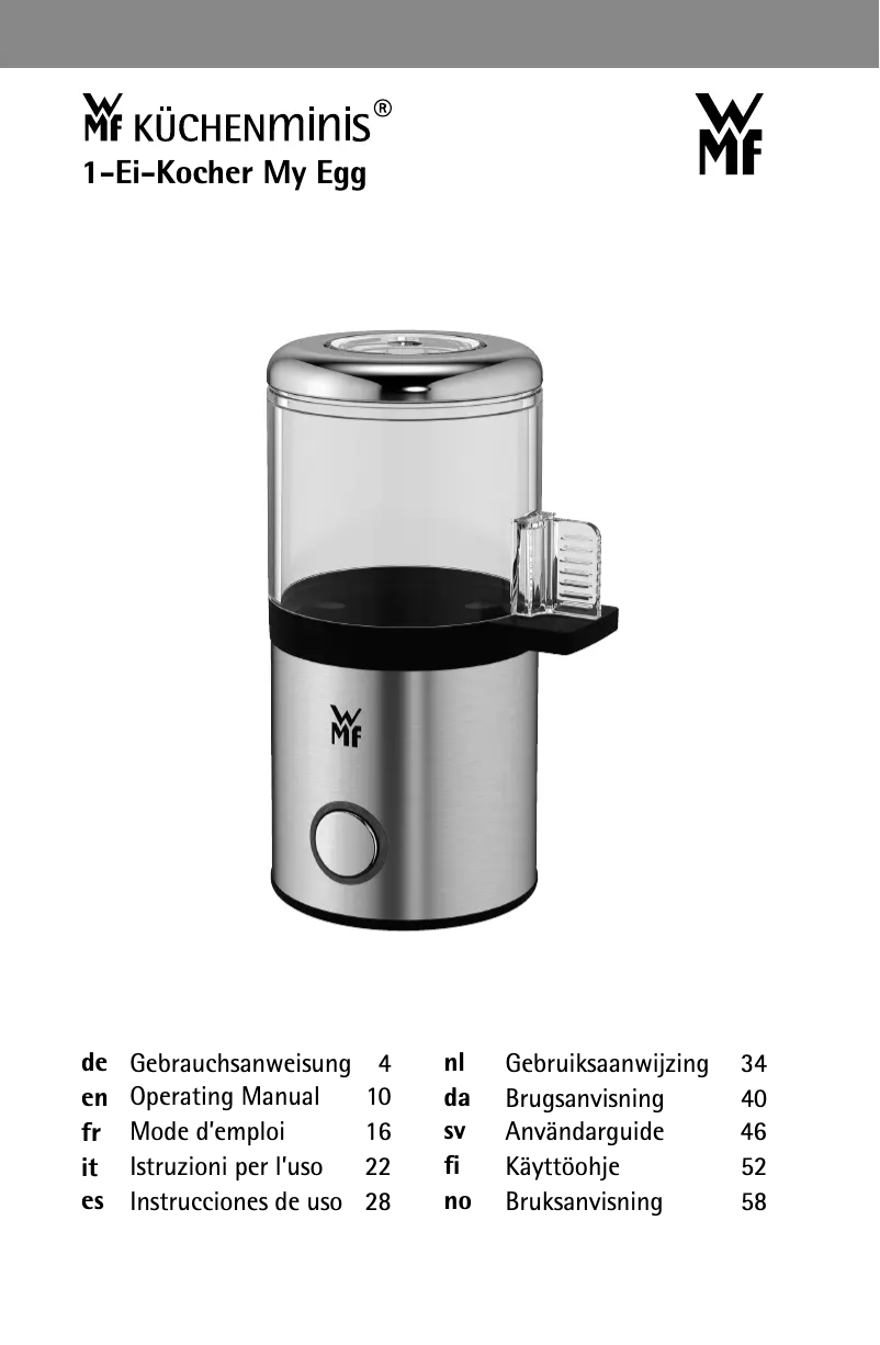 Page 1 de la notice Manuel utilisateur WMF Kuchenminis My Egg