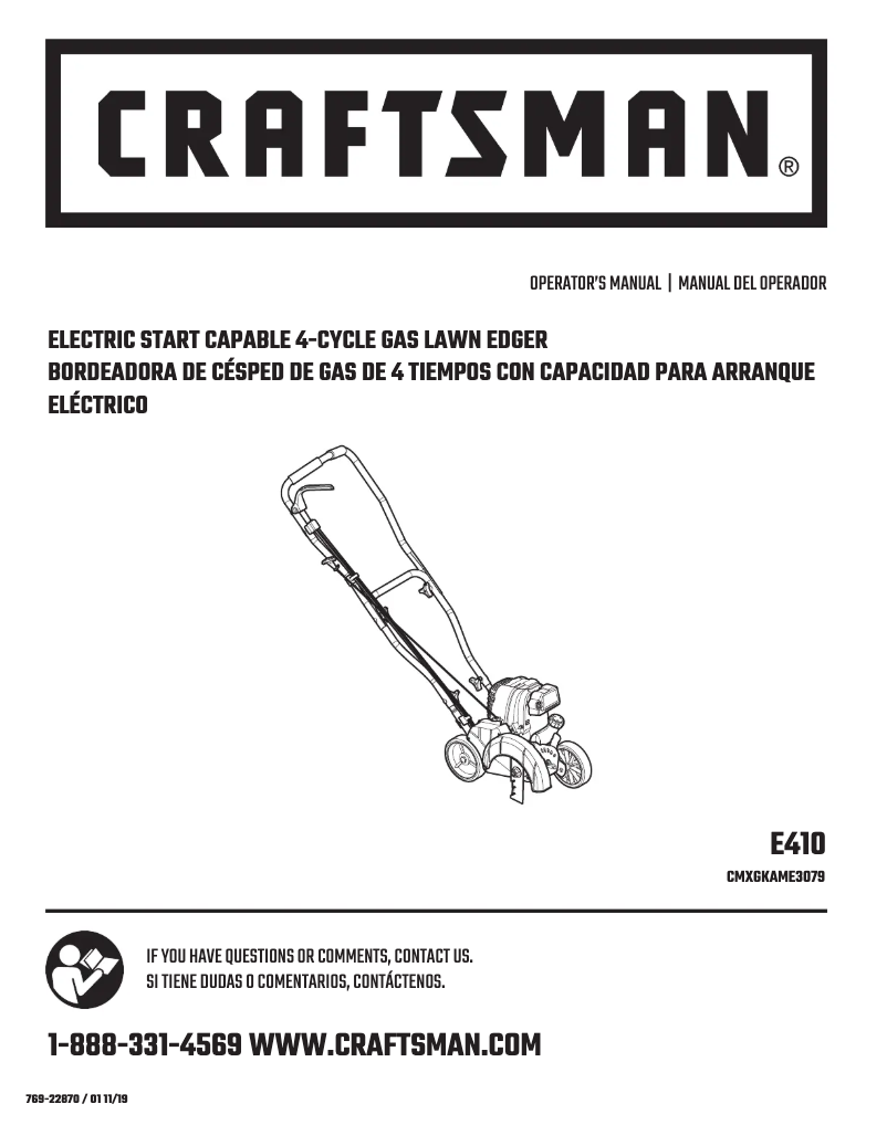 Page 1 de la notice Manuel utilisateur Craftsman CMXGKAME3079