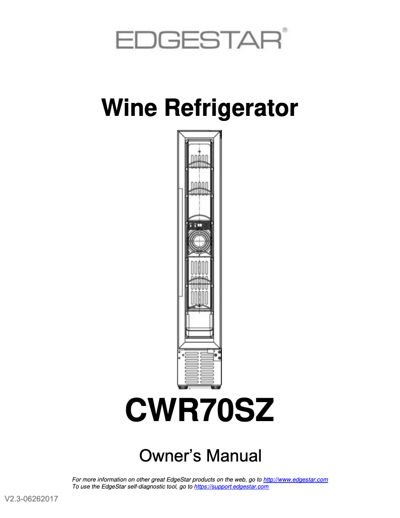 Image de la première page du manuel de l'appareil CWR70SZ