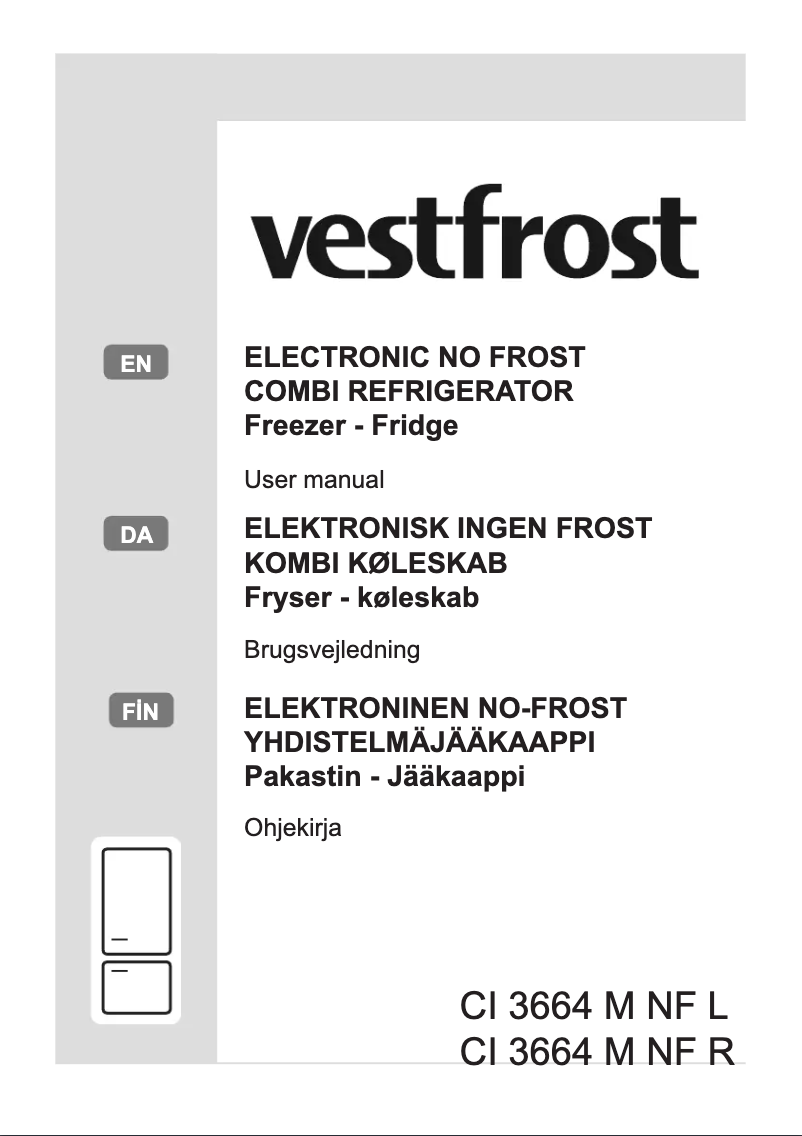 Page 1 de la notice Manuel utilisateur Vestfrost CI 3664 M NF R