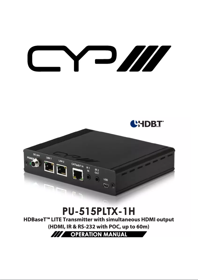 Page n°1 - Manuel utilisateur CYP PU-515PLTX-1H