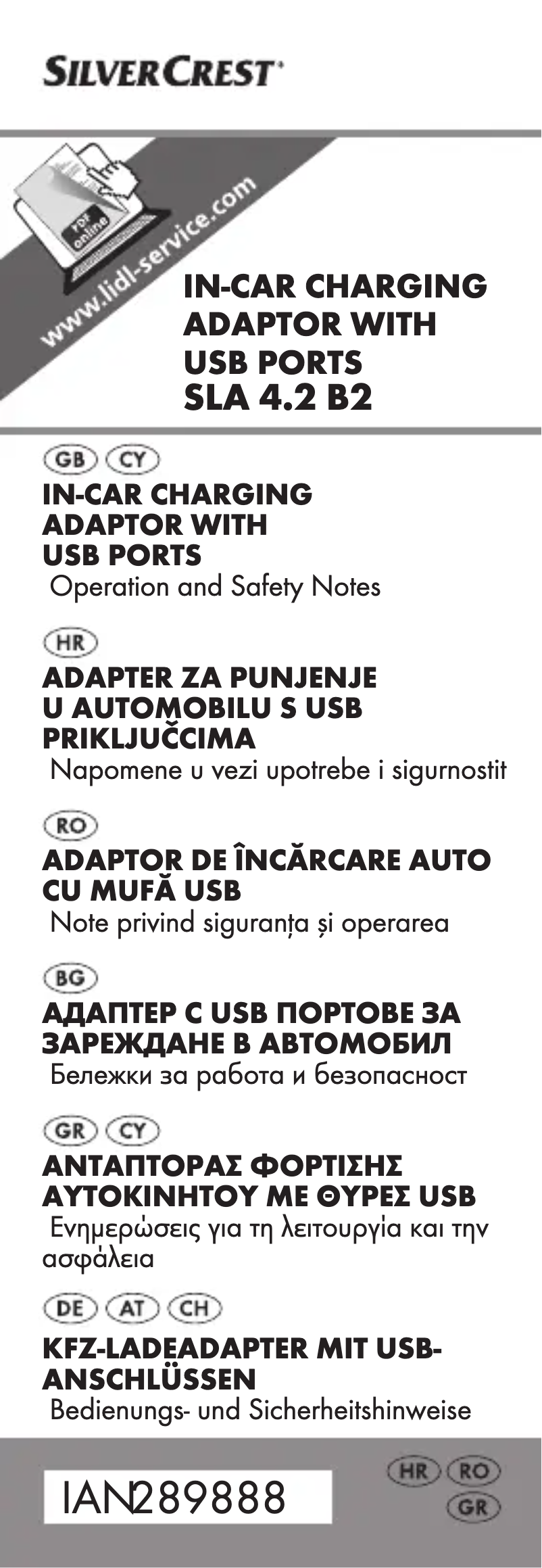 Imagen de la primera página del manual del dispositivo SLA 4.2 B2