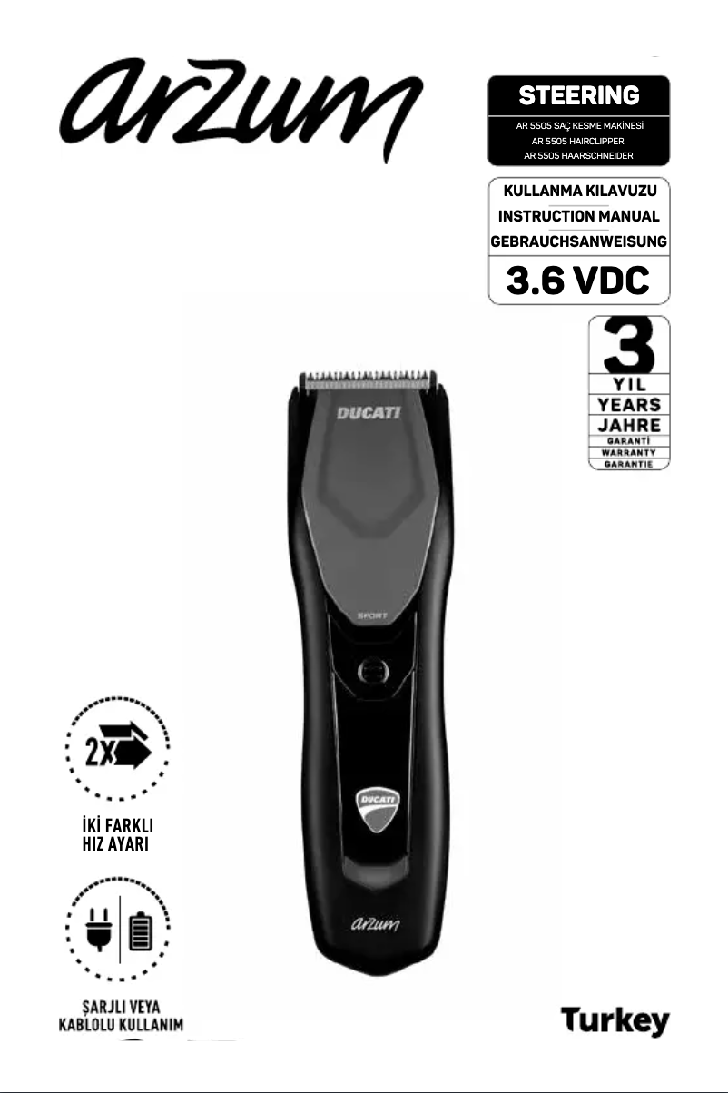 Page n°1 - Manuel utilisateur Arzum AR5505