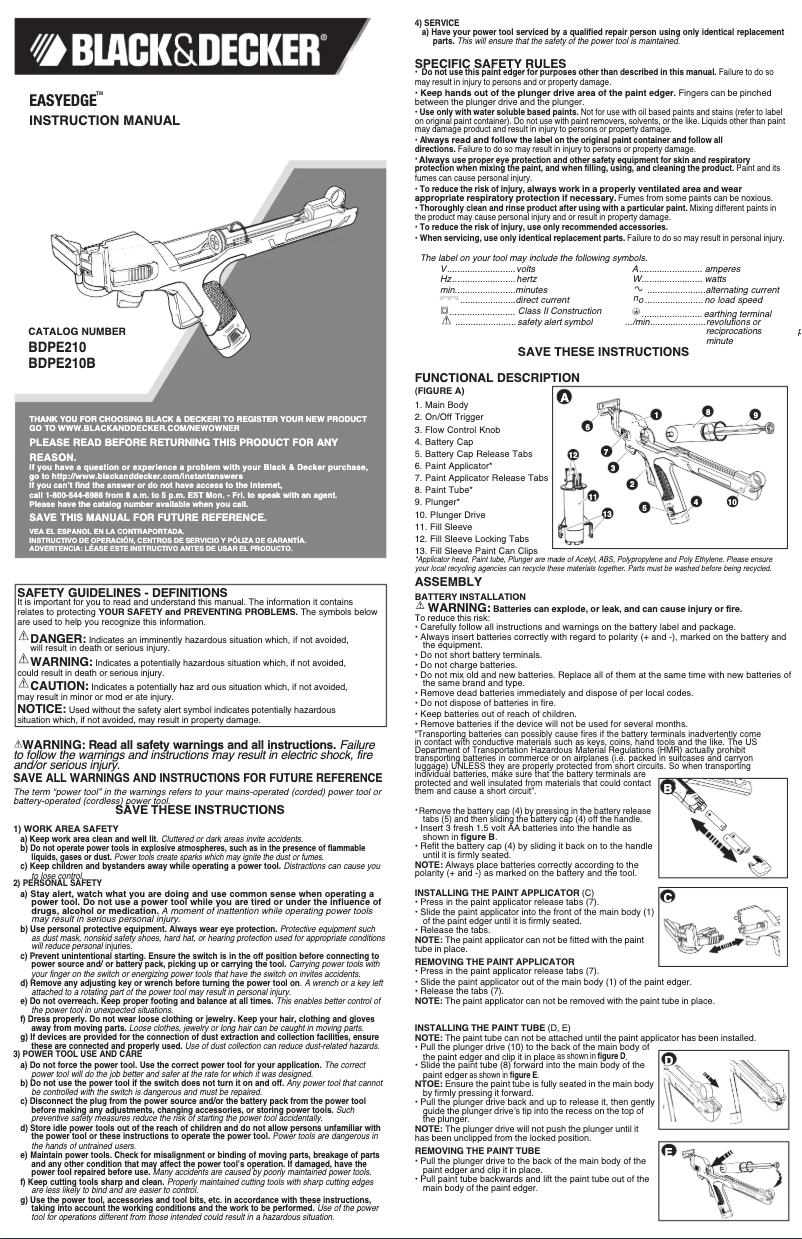 Image de la première page du manuel de l'appareil BDPE210