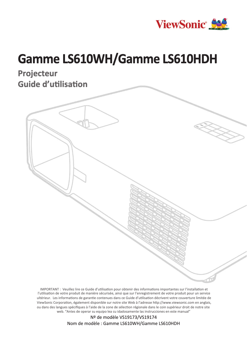 Image de la première page du manuel de l'appareil LS610WH