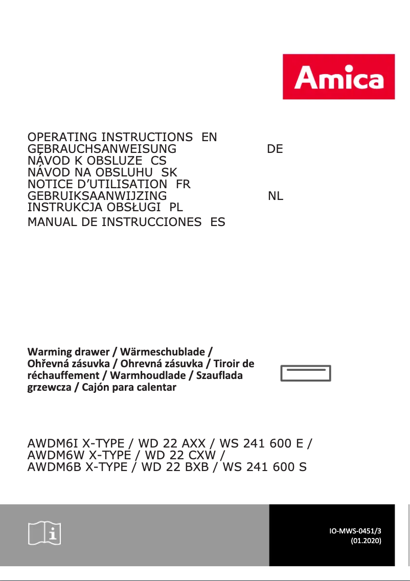 Page n°1 - Manuel utilisateur Amica WS 241 600 E